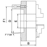 BERNARDO 4-Backenfutter aus Stahl – Modell Präzisions-4-Backenfutter PO4-160/D5