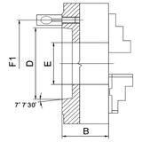 BERNARDO 4-Backenfutter aus Stahl – Modell Präzisions-4-Backenfutter PO4-250/D8