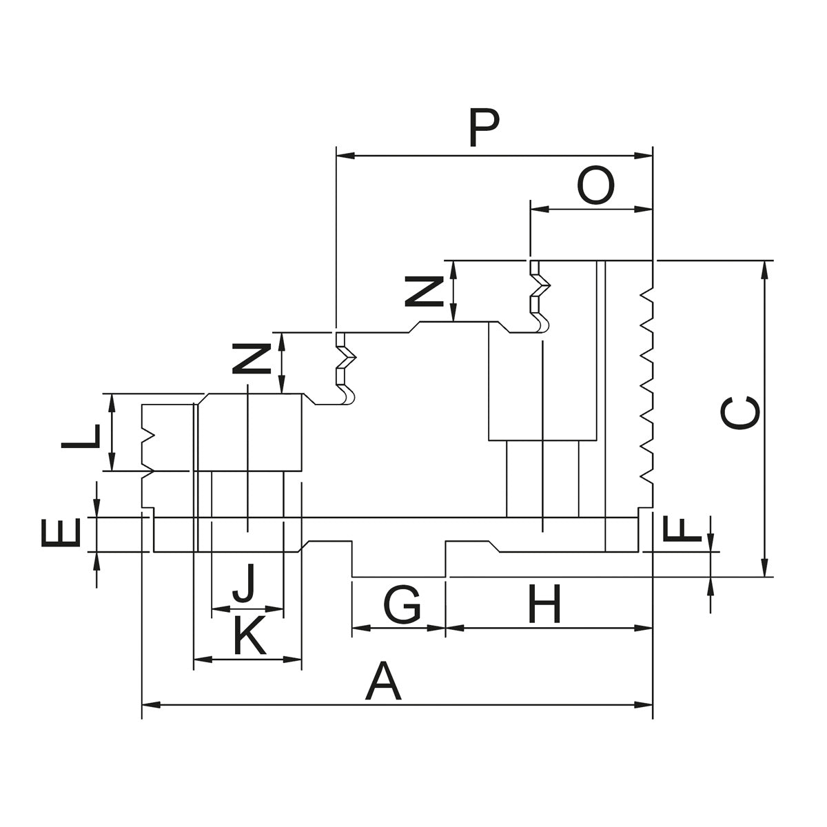 BERNARDO Backe für 3-Backenfutter PS3 / PO3 – Modell Umkehr-Aufsatzbacke TJ-PS3-400