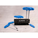 KING TONY Profi-Werkzeuge - T-Griff 6-Kantschlüssel-Set, runder Kopf, mit Ständer - 8 tlg. 21108MR