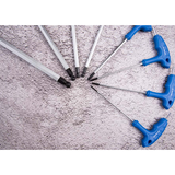 KING TONY Profi-Werkzeuge - T-Griff 6-Kantschlüssel-Set, runder Kopf, mit Ständer - 8 tlg. 21108MR