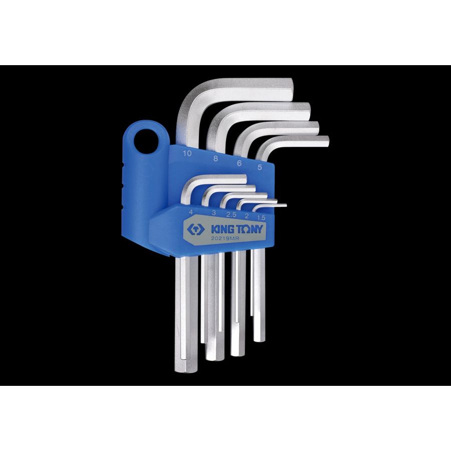 KING TONY Profi-Werkzeuge - 6-Kantschlüssel-Set, metrisch - 9 tlg. 20219MR
