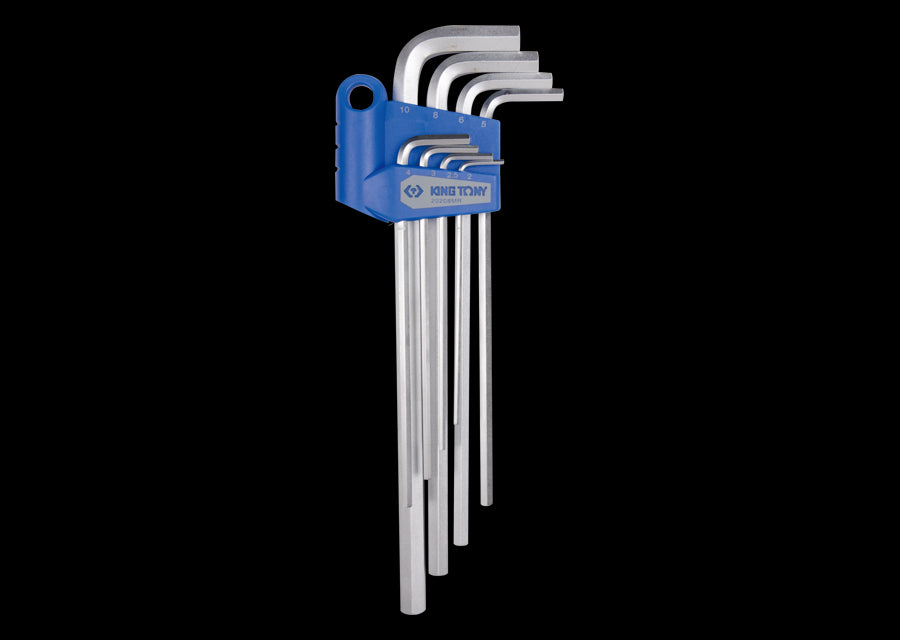 KING TONY Profi-Werkzeuge - 6-Kantschlüssel-Set, extra lang, metrisch - 8 tlg. 20208MR