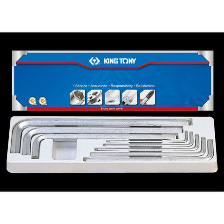 KING TONY Profi-Werkzeuge - 6-Kantschlüssel-Set, extra lang, Zoll - 8 tlg. 20208SR01