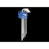 KING TONY Profi-Werkzeuge - 6-Kantschlüssel-Set, runder Kopf, extra lang, metrisch - 8 tlg. 20108MR