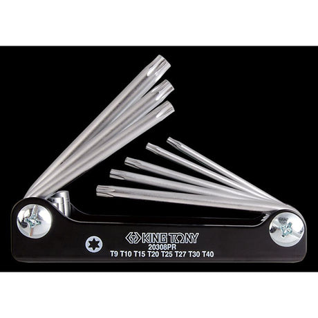 KING TONY Profi-Werkzeuge - TORX® 6-Kantschlüssel-Set, mit Halter - 8 tlg. 20308PR