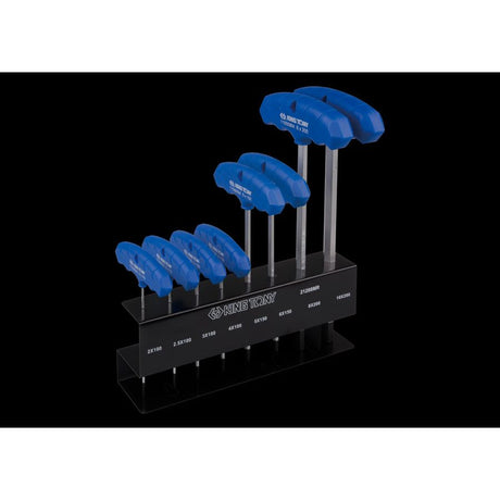 KING TONY Profi-Werkzeuge - T-Griff 6-Kantschlüssel-Set, mit Ständer - 8 tlg. 21208MR