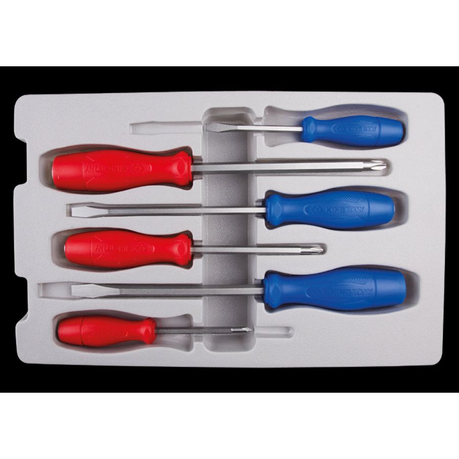 KING TONY Profi-Werkzeuge - Schlitz- und PHILLIPS®-Schraubendreherset, Heavy Duty - 6 tlg. 36206MR
