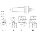 BERNARDO Körnerspitze / Zentrierkegel – Modell Mitlaufende Körnerspitze SMA - MK 2