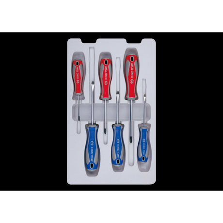 KING TONY Profi-Werkzeuge - Schraubendreher-Set für Schlitz- und Kreuzschlitzschrauben - 6 tlg. 31116MR