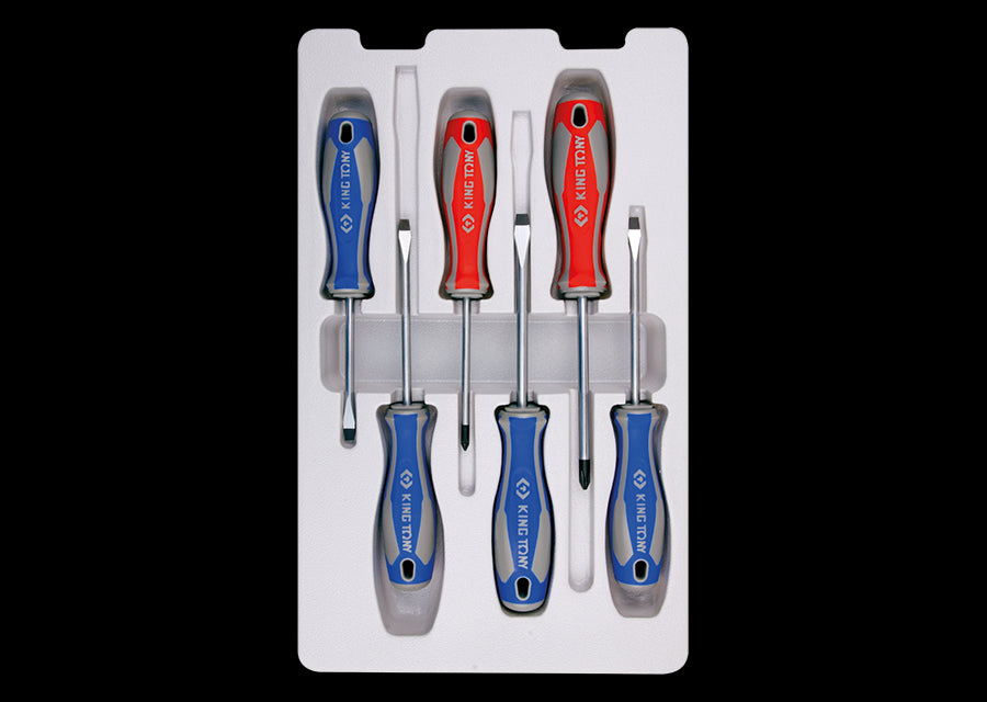 KING TONY Profi-Werkzeuge - Schlitz- und PHILLIPS®-Schraubendreher-Set - 6 tlg. 31216MR