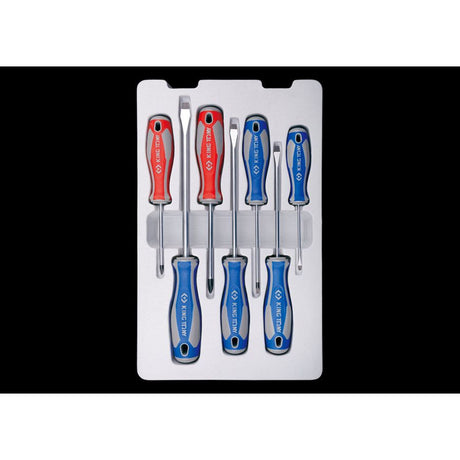 KING TONY Profi-Werkzeuge - Schlitz- und PHILLIPS®-Schraubendreher-Set - 7 tlg. 30117MR