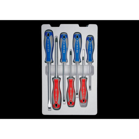 KING TONY Profi-Werkzeuge - Schlitz- und PHILLIPS®-Schraubendreher-Set - 7 tlg. 30127MR