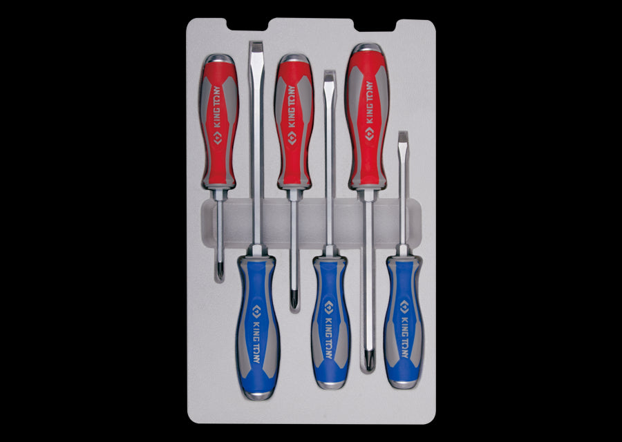 KING TONY Profi-Werkzeuge - Schlitz- und PHILLIPS®-Schraubendreherset, Heavy Duty - 6 tlg. 30206MR