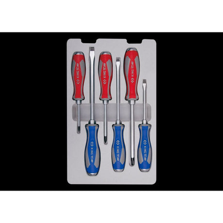 KING TONY Profi-Werkzeuge - Schlitz- und PHILLIPS®-Schraubendreherset, Heavy Duty - 6 tlg. 30206MR