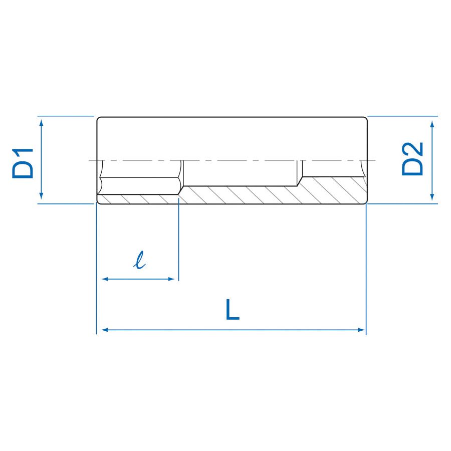 KING TONY Profi-Werkzeuge - 1/4" Steckschlüssel-Einsatz, metrisch, lang - 12 mm 223512M