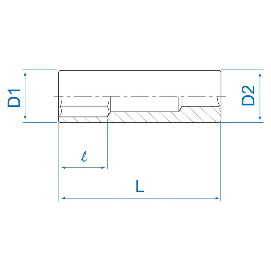 KING TONY Profi-Werkzeuge - 1/4" Steckschlüssel-Einsatz, Zoll, lang - 3/16 223506S