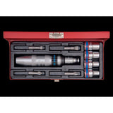 KING TONY Profi-Werkzeuge - Heavy Duty Schlitz- und PHILLIPS®-Schrauberset, mit Zubehör - 10 tlg. 4505MR