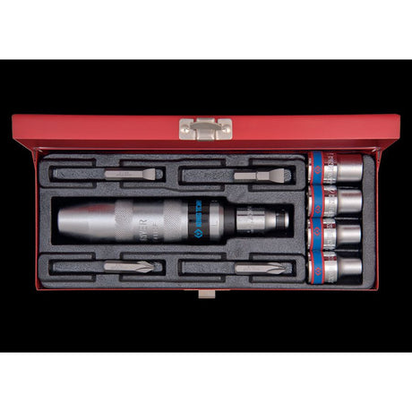 KING TONY Profi-Werkzeuge - Heavy Duty Schlitz- und PHILLIPS®-Schrauberset, mit Zubehör - 10 tlg. 4505MR