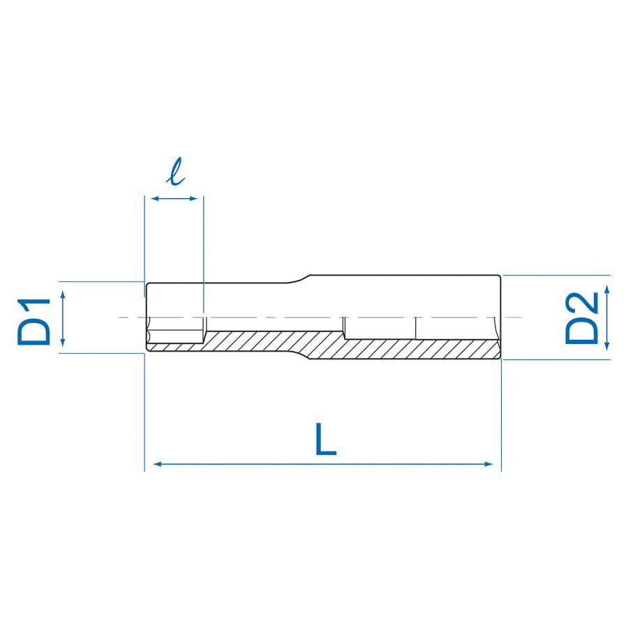 KING TONY Profi-Werkzeuge - 1/4" TORX®-Steckschlüssel-Einsatz, lang - E8 227508M