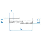 KING TONY Profi-Werkzeuge - 1/4" TORX®-Steckschlüssel-Einsatz, lang - E7 227507M