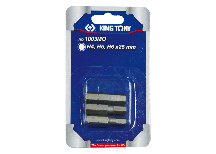 KING TONY Profi-Werkzeuge - 1/4" 6-Kant Einsatzbit-Set - 3 tlg. 1003MQ