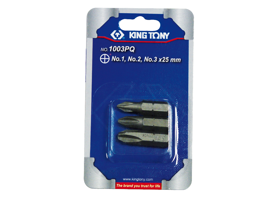 KING TONY Profi-Werkzeuge - 1/4" PHILLIPS® Einsatzbit-Set - 3 tlg. 1003PQ
