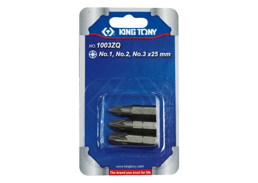 KING TONY Profi-Werkzeuge - 1/4" POZIDRIV Einsatzbit-Set - 3 tlg. 1003ZQ