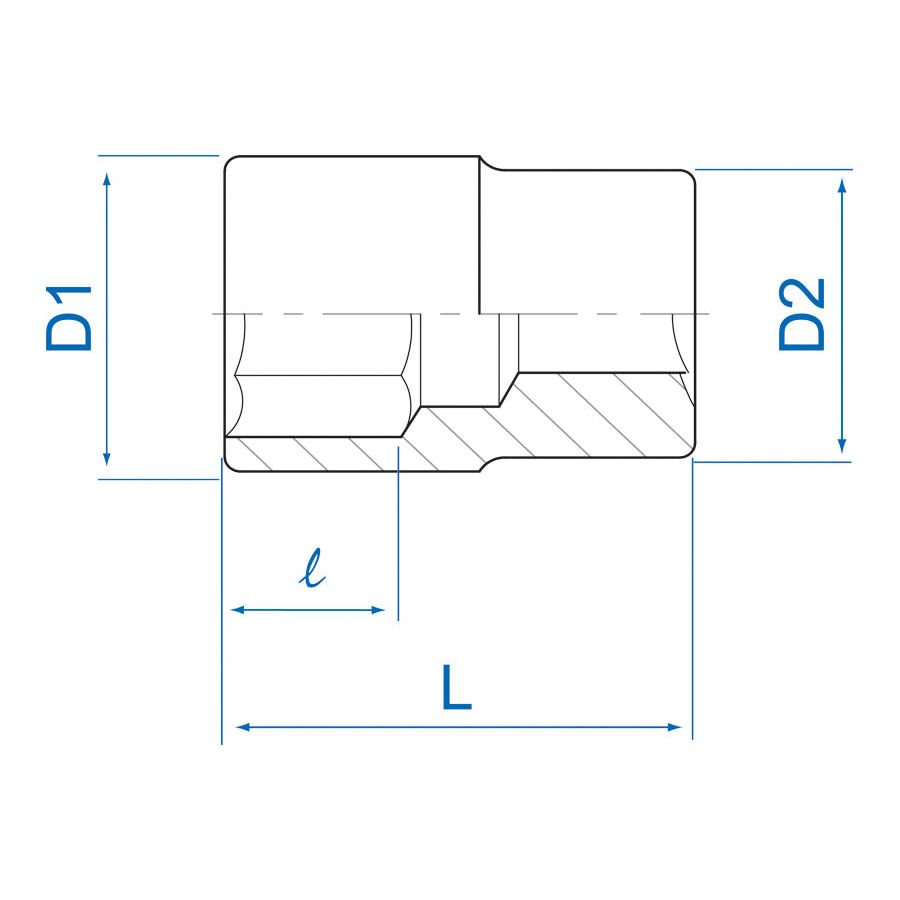 KING TONY Profi-Werkzeuge - 1/4" 6-Kant Steckschlüssel, Blister - 11 mm BLI233511M