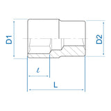 KING TONY Profi-Werkzeuge - 1/4" 6-Kant Steckschlüssel-Einsatz - 9/32 233509S