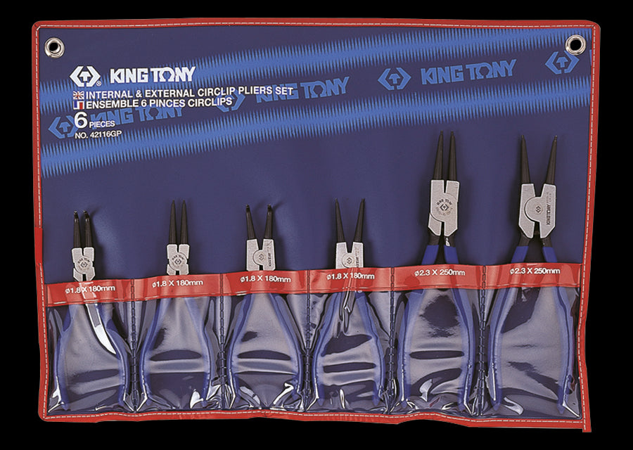KING TONY Profi-Werkzeuge - Sprengringzangen-Set - 6 tlg. 42116GP