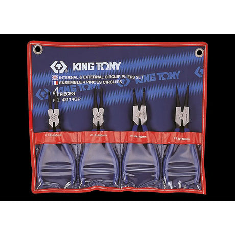 KING TONY Profi-Werkzeuge - Sprengringzangen-Set - 4 tlg. 42114GP