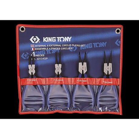 KING TONY Profi-Werkzeuge - Sprengringzangen-Set mit konischen Spitzen - 4 tlg. 42134GP