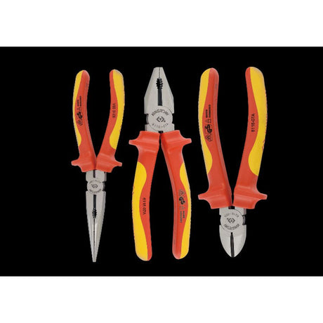 KING TONY Profi-Werkzeuge - VDE-Zangen-Set bis 1000V Schutzisoliert - 3  tlg. 40603GP