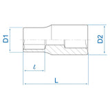 KING TONY Profi-Werkzeuge - 1/4" TORX®-Steckschlüssel-Einsatz - E10 237510M
