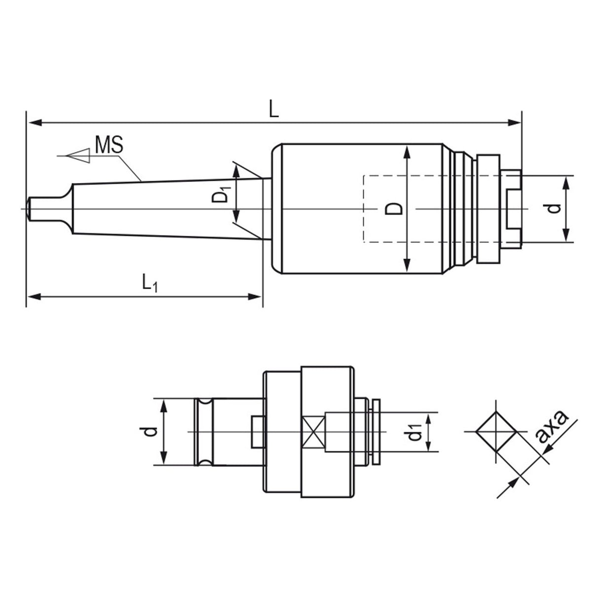BERNARDO Spannmittel für Werkzeuge – Modell Gewindeschneid-Schnellwechselfutterset MK 3 / M12 - M24