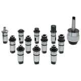 BERNARDO Zubehör für Bohr- und Fräsmaschine – Modell Gewindeschneid-Schnellwechselfutterset MK 3 / M6 - M30 / 12 tlg.