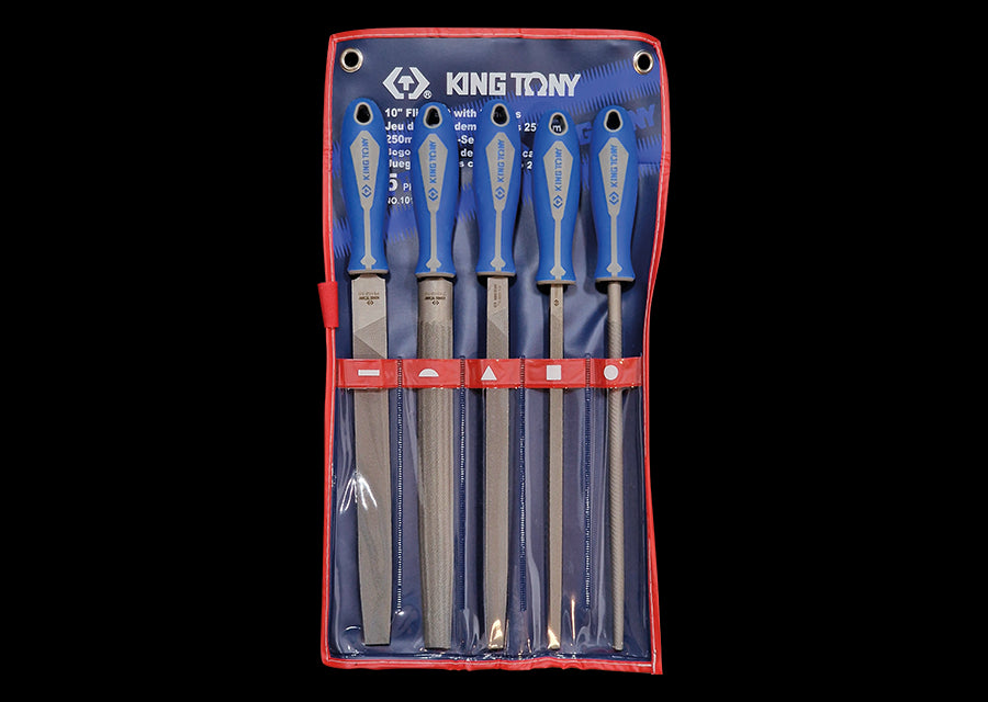KING TONY Profi-Werkzeuge - Feilen-Set, 250 mm - 5 tlg. 1015GQ