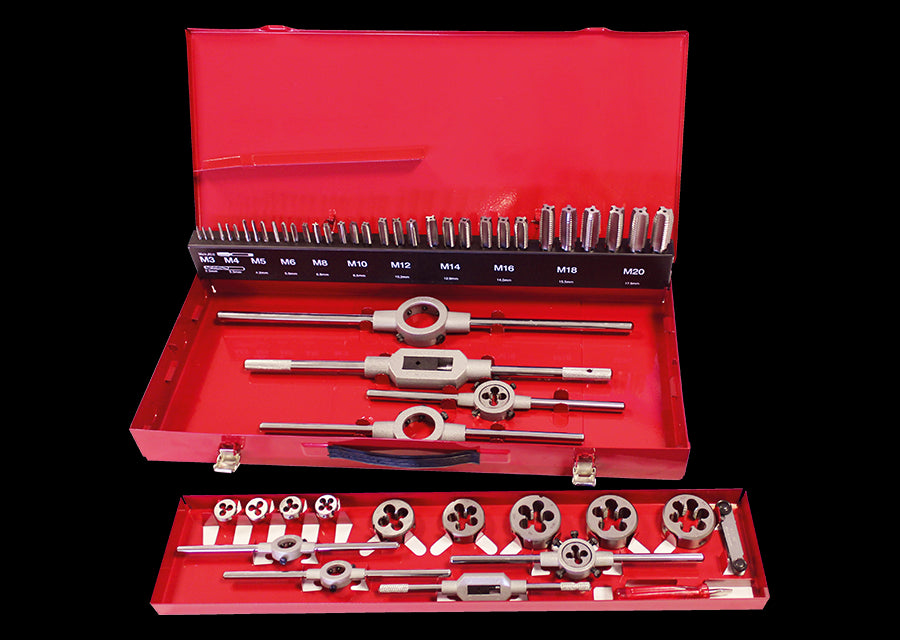 KING TONY Profi-Werkzeuge - Gewindeschneide-Set, metrisch - 54 tlg. 13954MQ