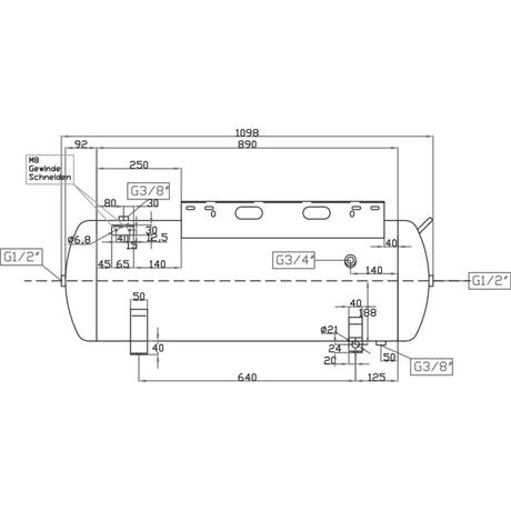 AIRCRAFT Druckluftbehälter  ACDB 100/15 H MK verzinkt mit Konsole SM-2500116