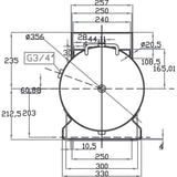 AIRCRAFT Druckluftbehälter  ACDB 100/15 H MK verzinkt mit Konsole SM-2500116