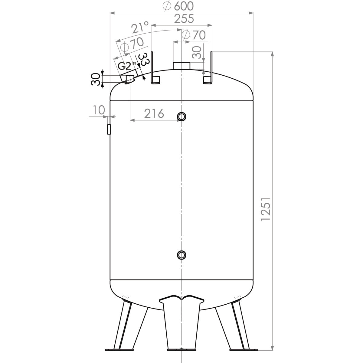 AIRCRAFT Druckluftbehälter  AC DB 270/10 V verzinkt SM-2500271