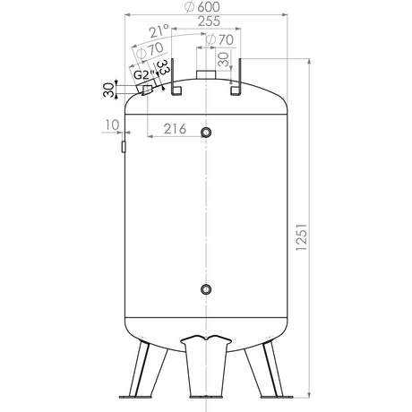 AIRCRAFT Druckluftbehälter  AC DB 270/10 V verzinkt SM-2500271