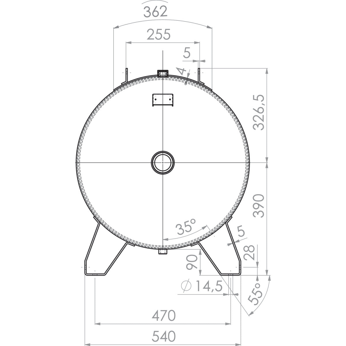 AIRCRAFT Druckluftbehälter  ACDB 500/10 H verzinkt SM-2500500