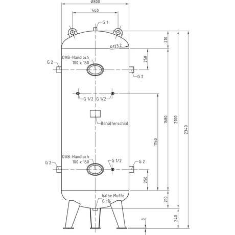 AIRCRAFT Druckluftbehälter  DB VZ 1000/16 V SM-2500880