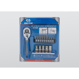 KING TONY Profi-Werkzeuge - 1/4" Steckschlüssel-Set, mit Zubehör - 15 tlg. 2515MR