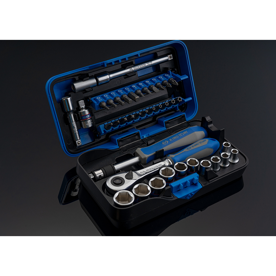KING TONY Profi-Werkzeuge - 1/4" Steckschlüssel-Set - 39 tlg. 2539MR01AM
