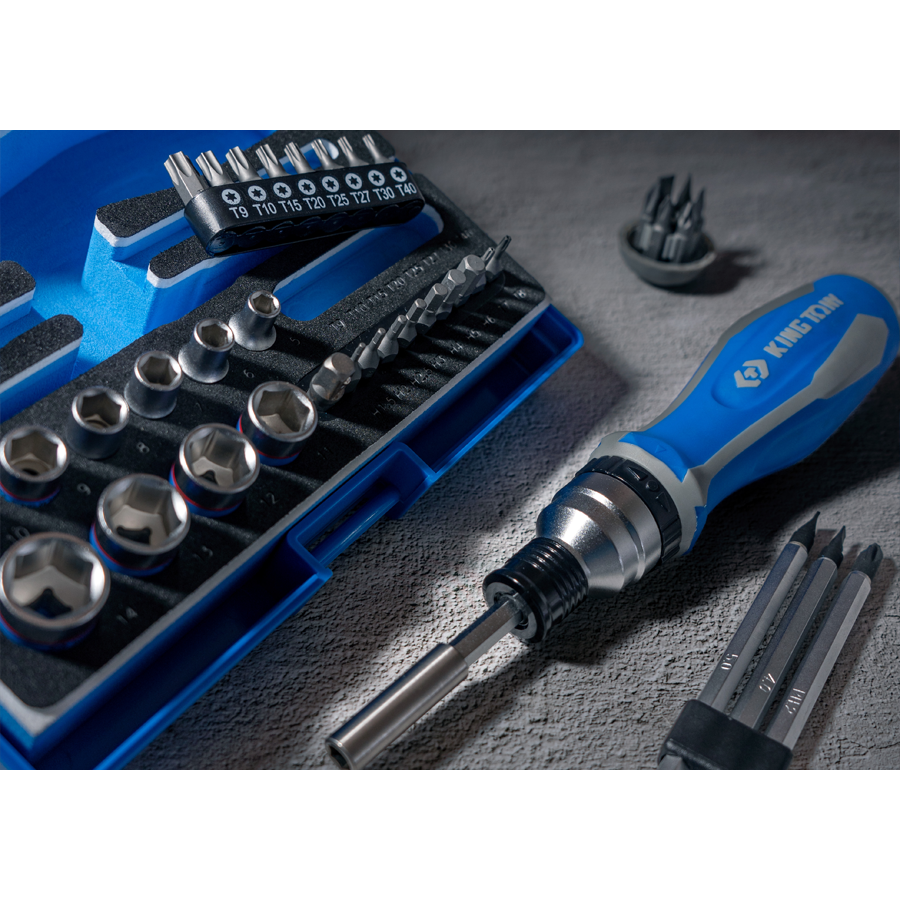 KING TONY Profi-Werkzeuge - Ratschen-Bit-Schraubendreher - 39TLG 2539MRV04
