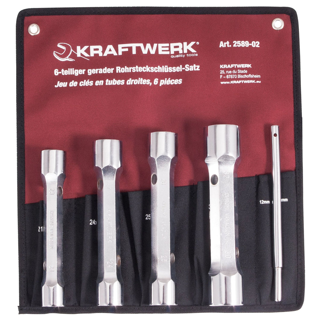 Kraftwerk Doppelsteckschlüsselsatz mit Stift, 21 - 32 mm, 6-tlg