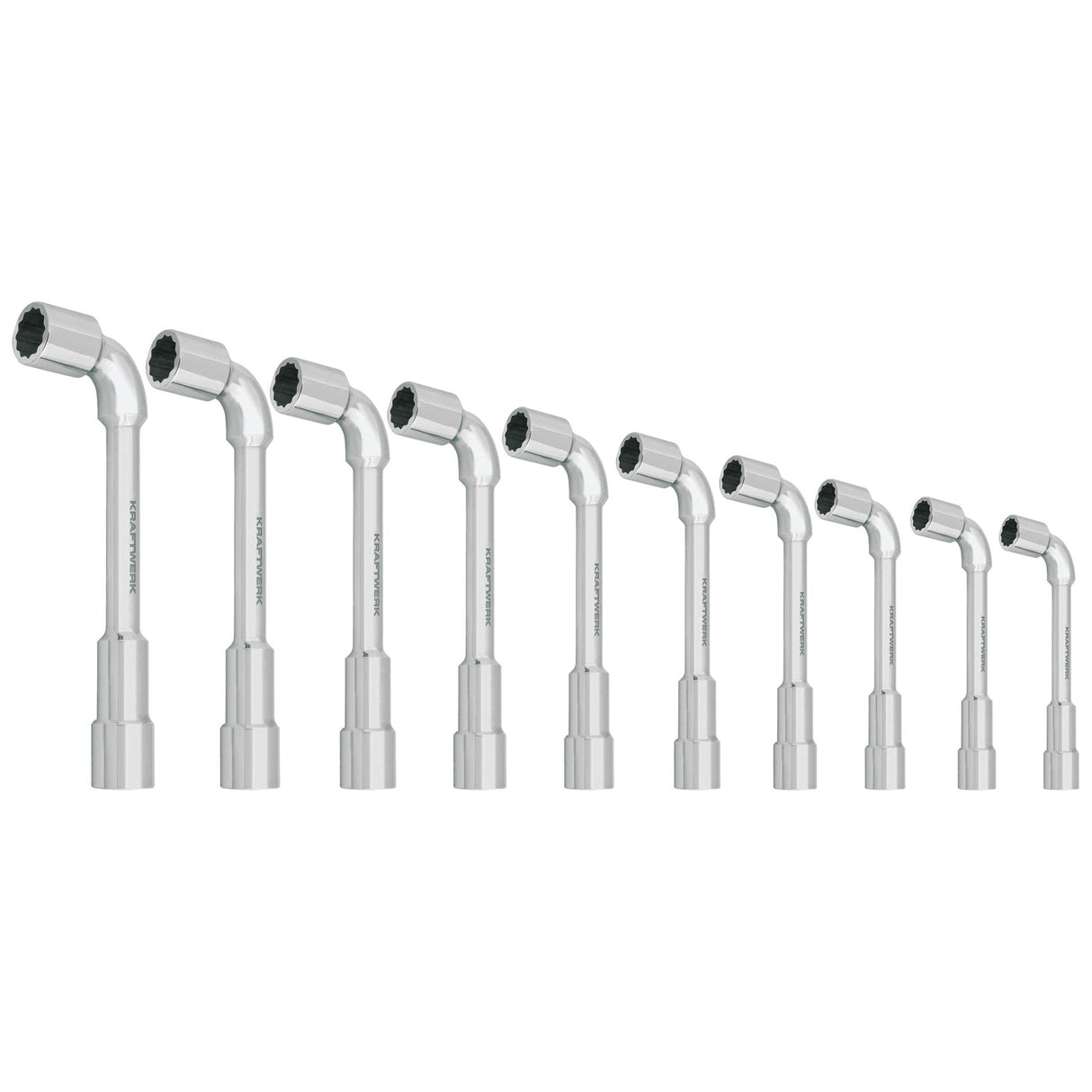 Kraftwerk PRO LINE Doppelsteckschlüssel mit Bohrung Set, Aussen Sechskant, Doppel-Sechskant, 12-kant, Pfeifenkopfschlüssel, 8 - 19 mm, 10-tlg
